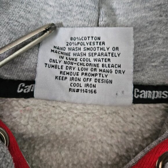 Campus Heritage Ohio State Buckeyes OSU Gray Red Hoodie Sweatshirt L - Picture 4 of 16